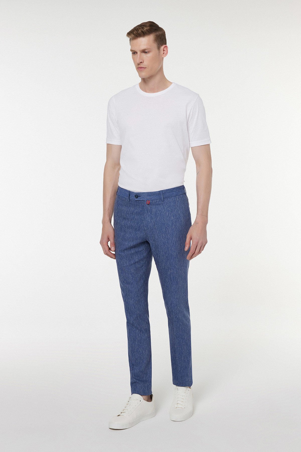 Navy Blue Fabric Trousers 2852-3