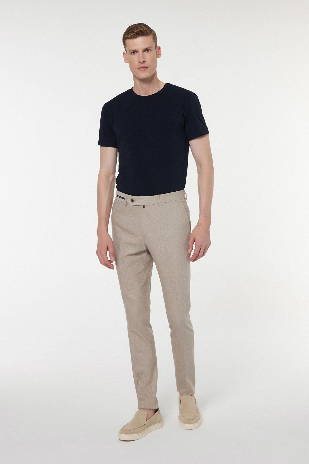 Beige Fabric Trousers 2851-1