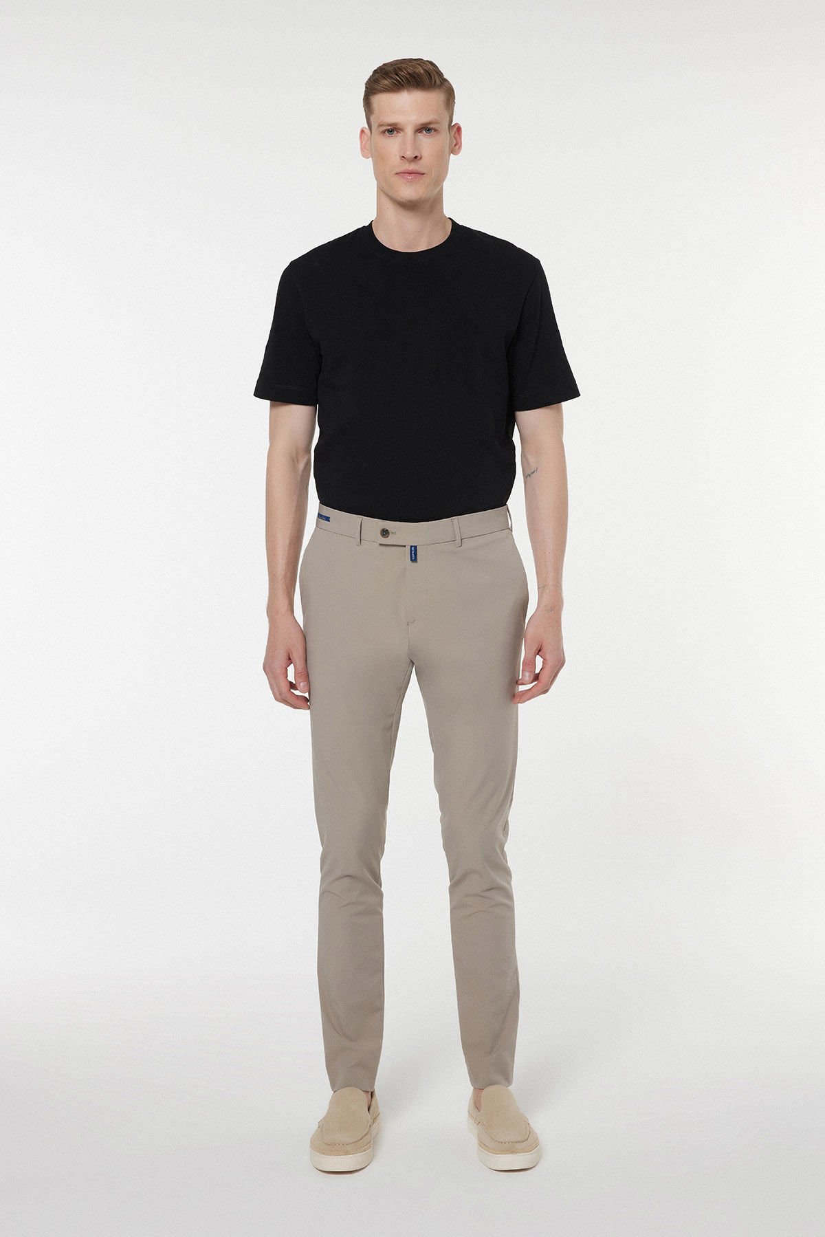 Beige Fabric Trousers 2844-2