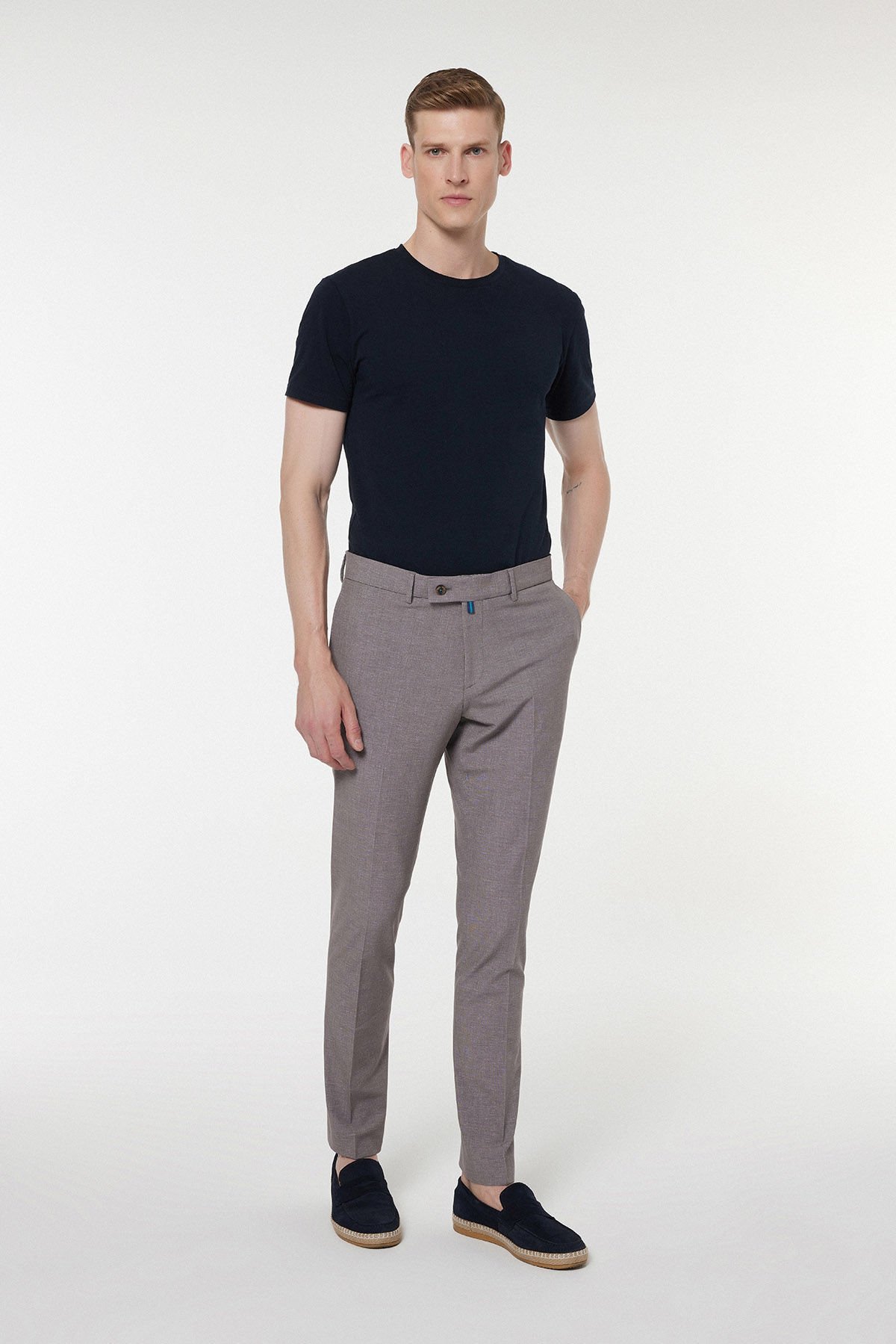  Light Brown Fabric Trousers 2828-2