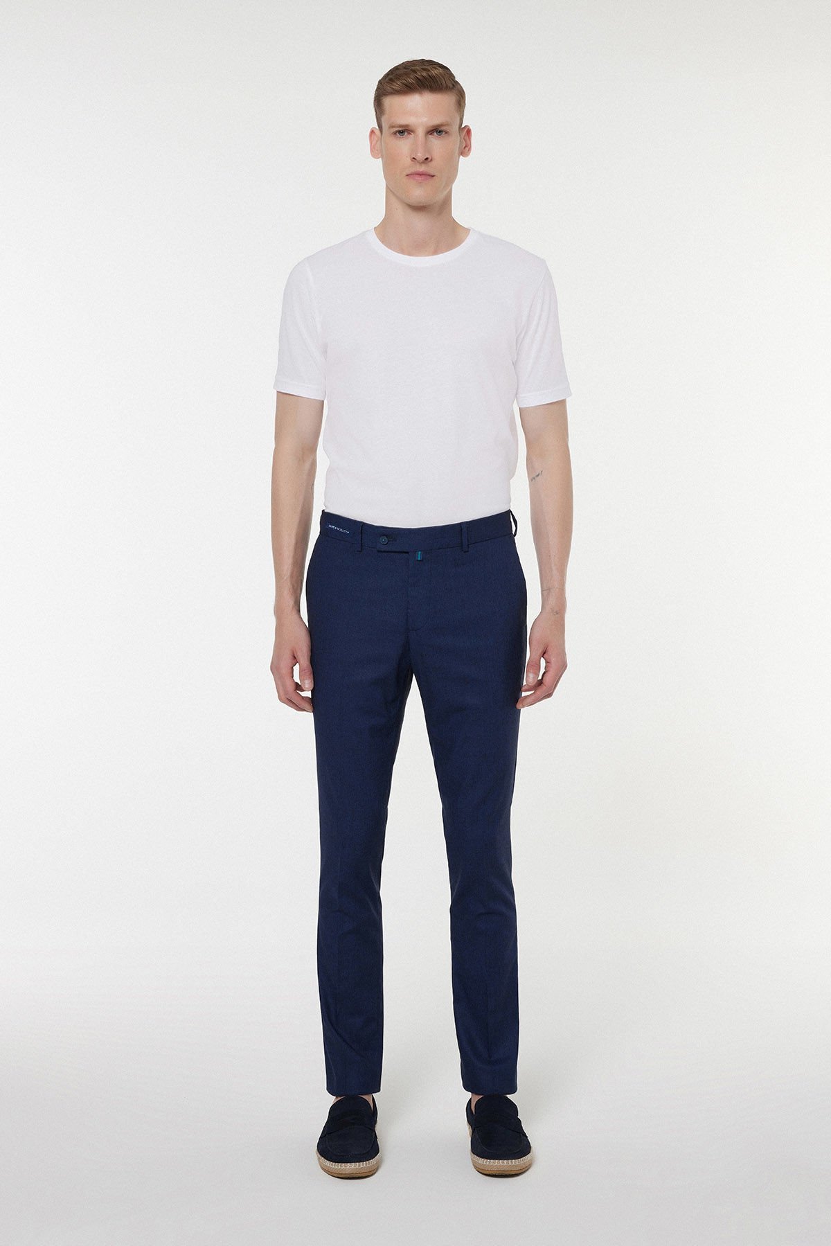 Dark Navy Blue Fabric Trousers 2728-4L