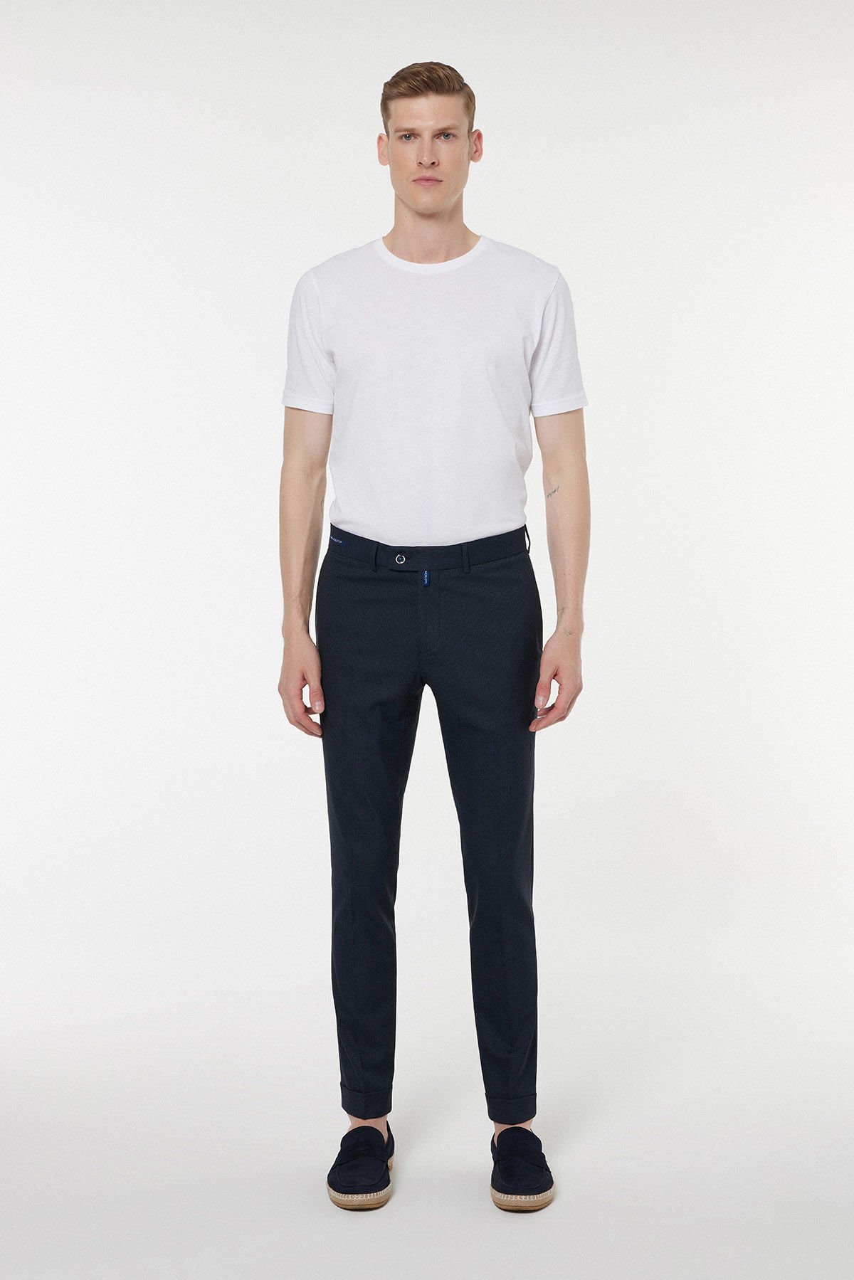 Navy Blue Fabric Trousers 2722-1