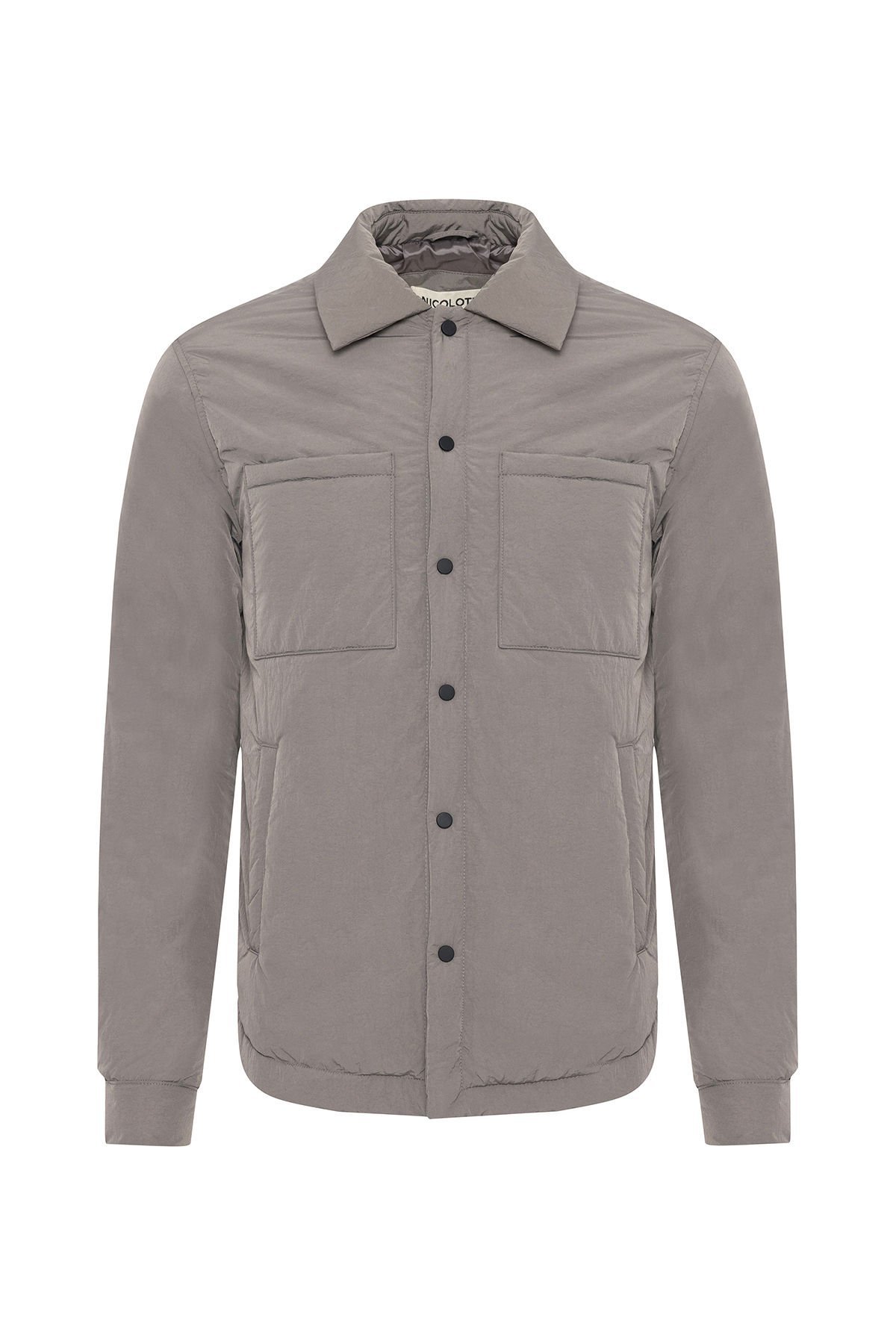 Erkek Gri Yakalı Regular Fit Dolgulu Mont