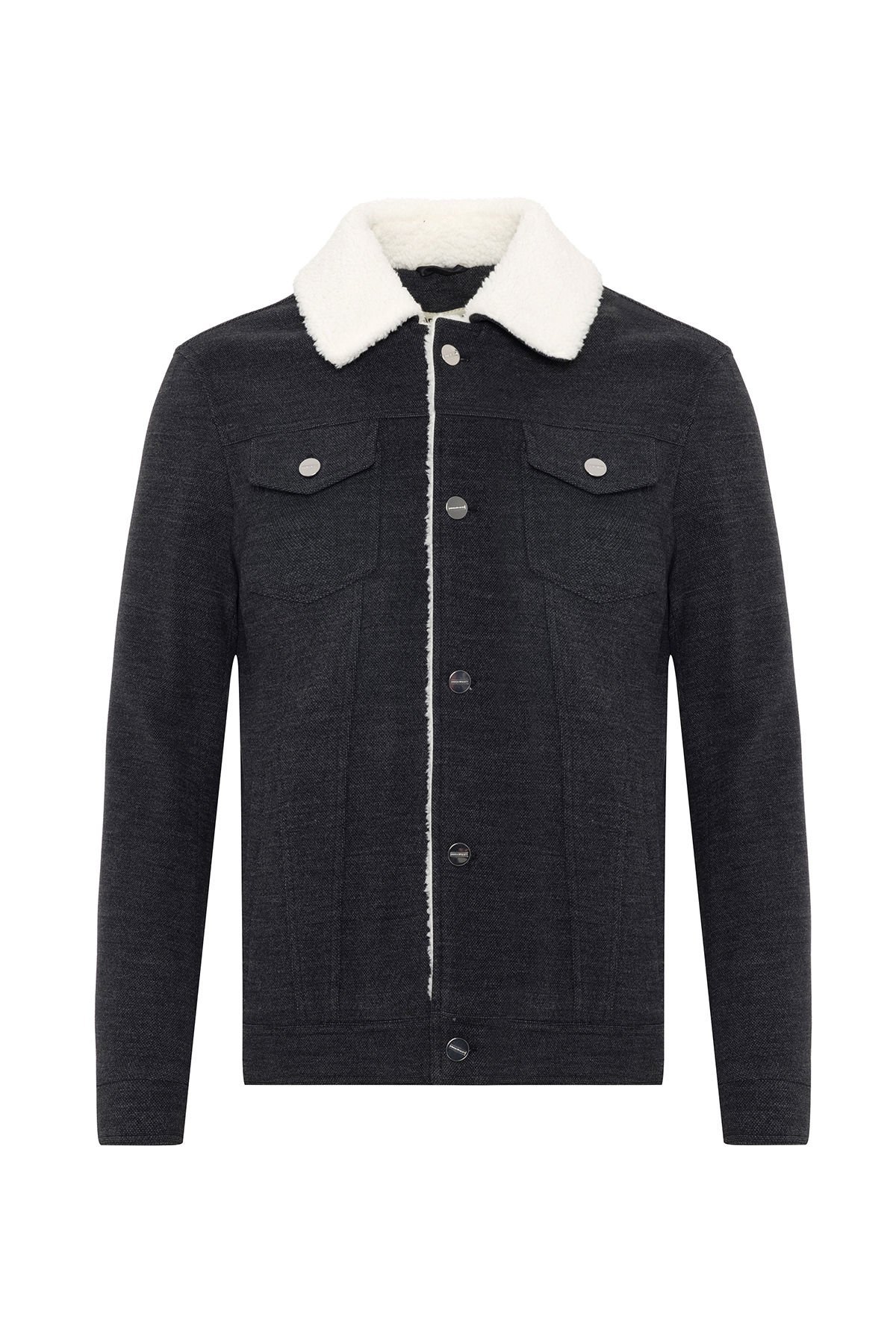 Andrea Nicolotti Antrasit Kürk Yaka Mont M27-1