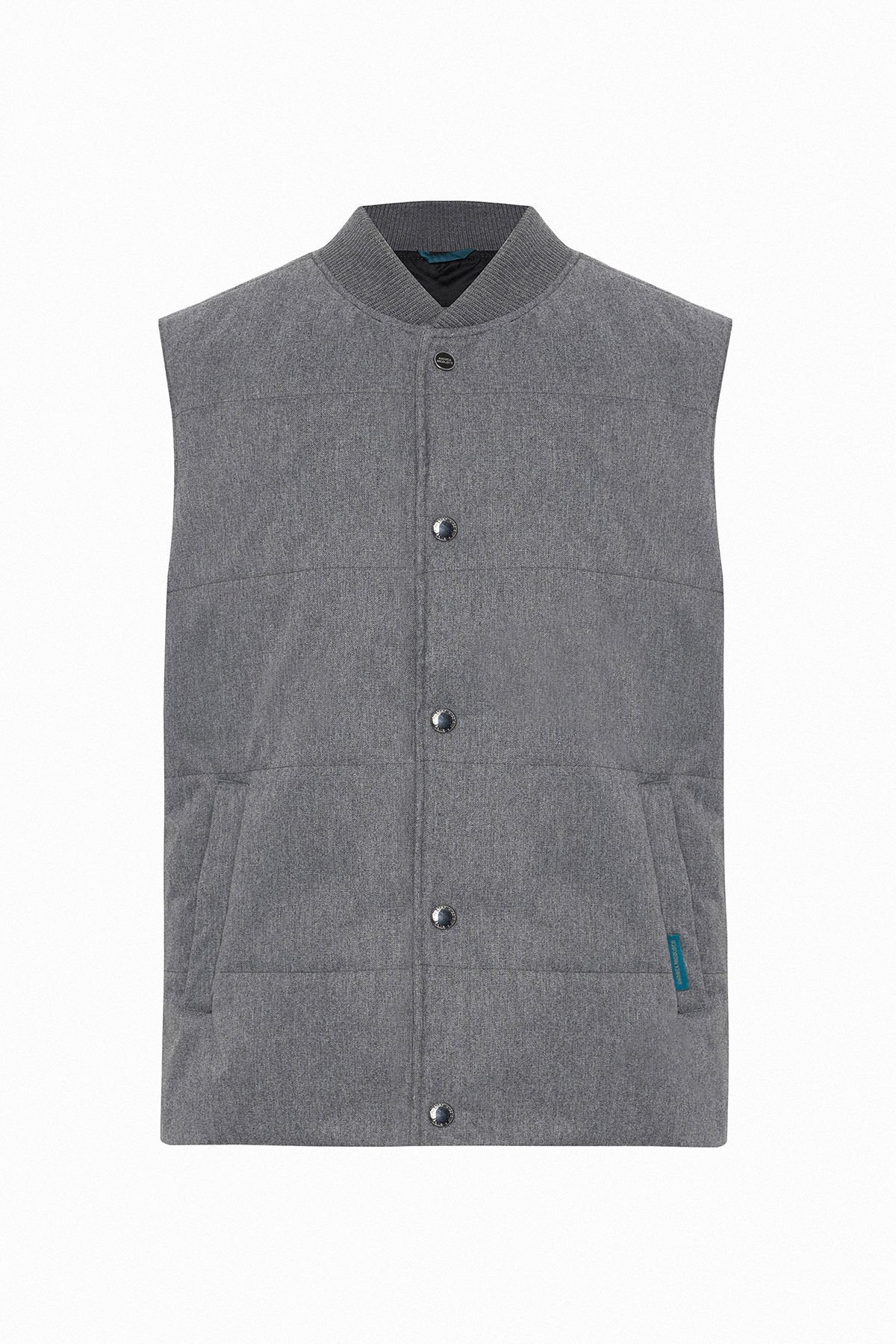 Erkek Gri Kapitone Düğmeli Spor Yelek