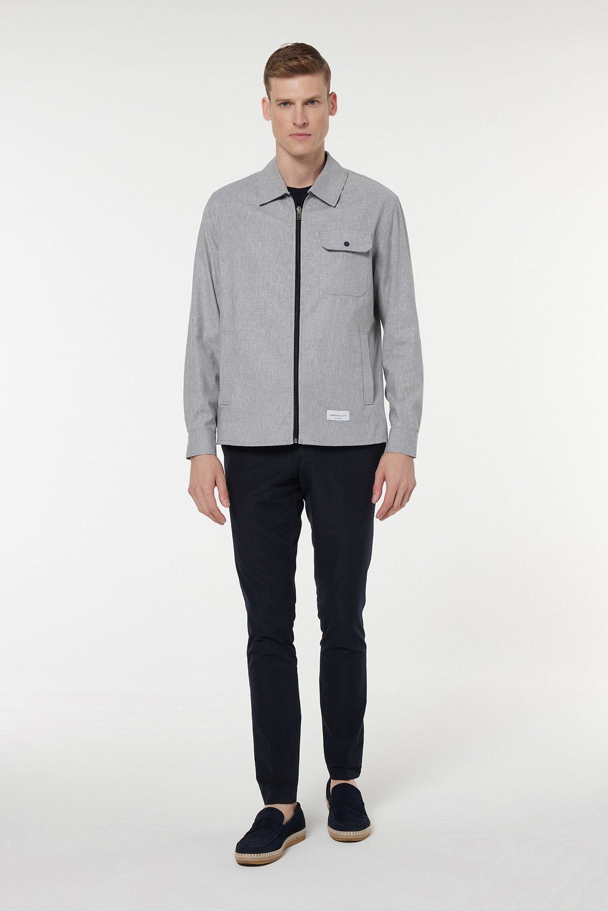 Gray Zippered Shirt M12-3A