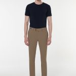 Erkek Vizon Rengi Bel Lastikli Teknik Kumaş Pantolon