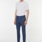 Erkek Çizgili Lacivert Rengi Esnek Kumaş Pantolon