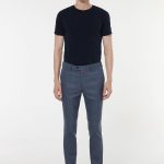 Çizgili Gri Kumaş Pantolon 2847-2