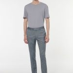 Erkek Gri Rengi Bel Lastikli Esnek Kumaş Pantolon