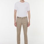Erkek Bej Renk Regular Fit Viskon Karışımlı Esnek Kumaş Pantolon
