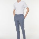 Gri Rengi Regular Fit Keten Karışımlı Kumaş Pantolon