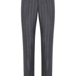 Erkek Gri Beli Lastikli Bağcıklı Yün Karışımlı Pantolon