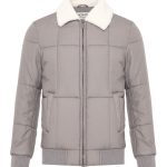 Erkek Gri Kürk Yakalı Regular Fit Dolgulu Mont