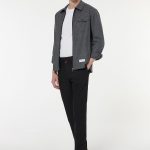 Füme Keten Karışımlı Regular Fit Fermuarlı Erkek Ceket Gömlek