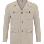 Erkek Keten Regular Fit Bej Yazlık Erkek Safari Ceket