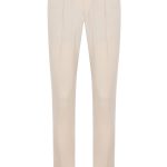 Erkek Bej Renk Regular Fit Viskon Karışımlı Esnek Kumaş Pantolon