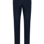 Andrea Nicolotti Lacivert Bağcıklı Keten Pantolon 2782-5